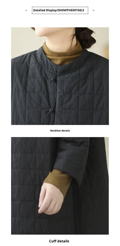 Abrigo de Algodón con Botones de Nudo Chino Retro para Mujer - Image 9