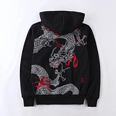 Sudadera Bordada con Diseños Tatuaje - Chaqueta de Algodón Estilo Urbano