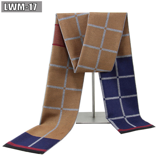 Bufanda de Cachemira Cuadros Hombre Estilo Europeo para Otoño e Invierno - Image 21