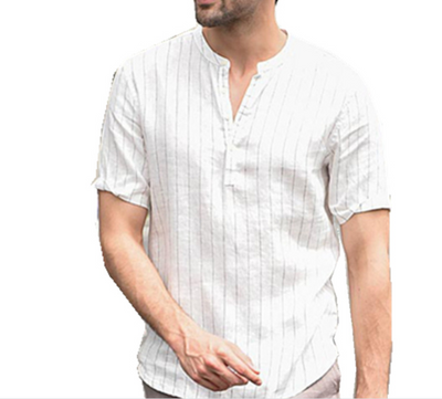 Camisa Polo Manga Corta a Rayas con Cuello Alto - Image 10