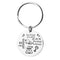 Stainless Steel Round Key Baby Birth Keychain Plateado