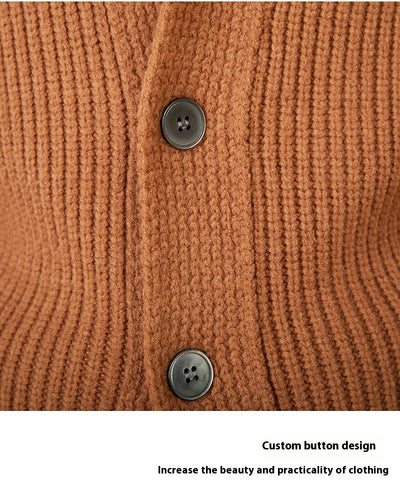 Cardigan Tejido de Cuello Verde Estilo Retro Cálido y Casual - Image 16