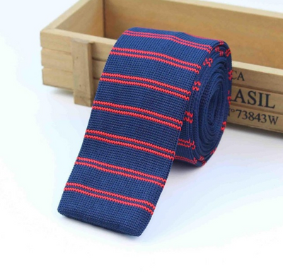 Corbata Tejida Delgada a Rayas para Hombre - Diseño Moderno y Sofisticado - Image 4