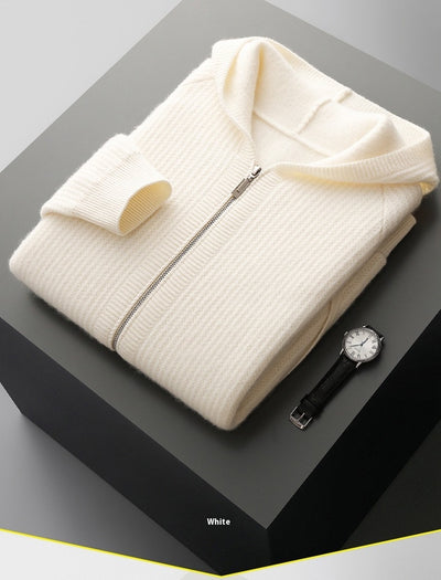 Cardigan con Capucha de Lana Gruesa para Hombre - Corte Holgado y Casual - Image 14