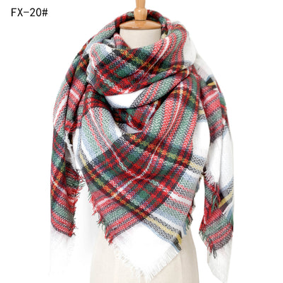 Bufanda Reversible a Cuadros Multicolor con Tacto Cachemira - Image 22