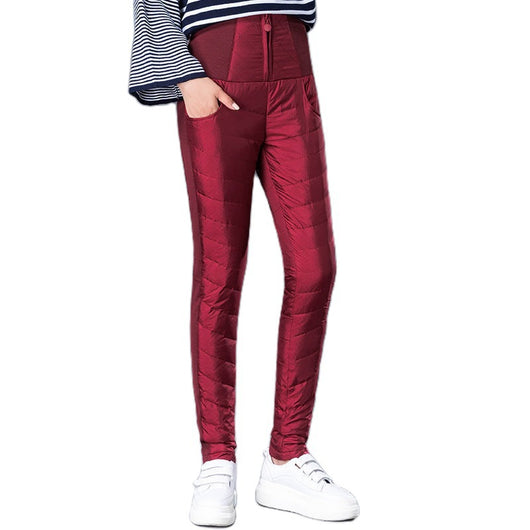 Pantalón Acolchado Cintura Alta para Mujer - Abrigo Térmico de Algodón - Image 6