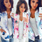 Chaqueta Corta Estampada de Manga Larga