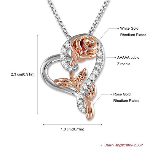 Collar Rosa del Amor con Diamantes - Image 2