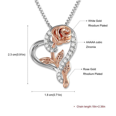 Collar Rosa del Amor con Diamantes - Image 2