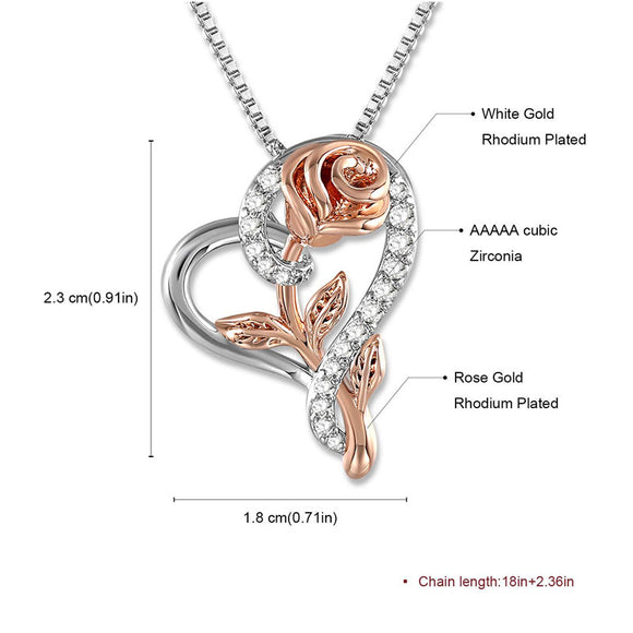 Collar Rosa del Amor con Diamantes