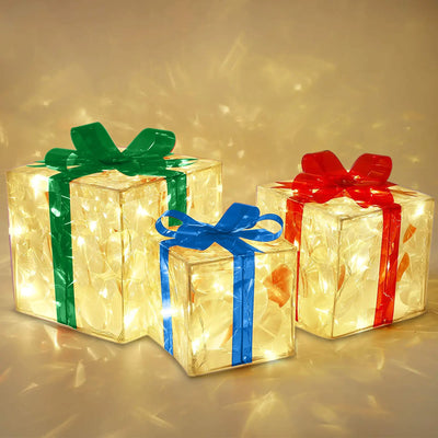 Caja de Regalo Navideña Luminosa con Moño - Decoración LED para Interiores y Exteriores - Image 5