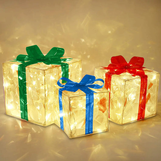 Caja de Regalo Navideña Luminosa con Moño - Decoración LED para Interiores y Exteriores - Image 5