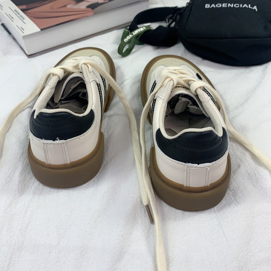 Tenis de Cuero Retro Blanco para Parejas - Estilo Vintage Moderno - Image 4