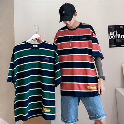 Camiseta Suelta a Rayas de Manga Corta para Verano - Image 6