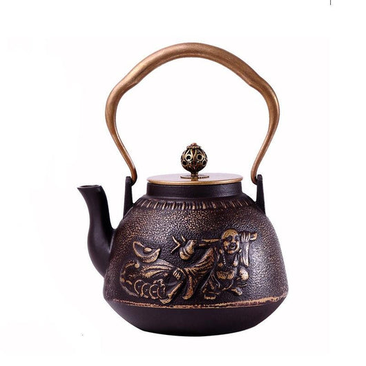 Tetera de Hierro Fundido Artesanal Sin Recubrimiento para Té Kung Fu - Image 14