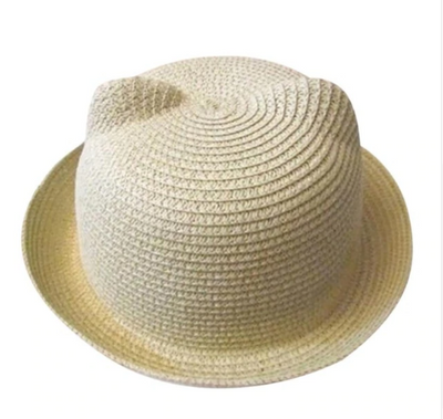 Sombrero de Paja Estilo Coreano con Orejas de Gato - Protección Solar Verano - Image 2