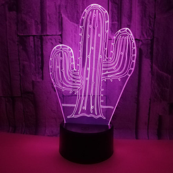 Lámpara Nocturna 3D Cactus