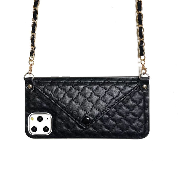 Funda de Cuero para Teléfono con Ranuras de Tarjeta y Cadena Xiaoxiangfeng