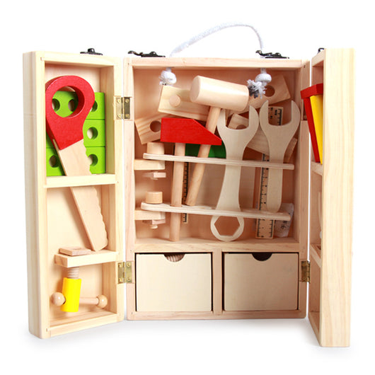 Caja de Herramientas de Juguete de Madera para Armar y Desarmar