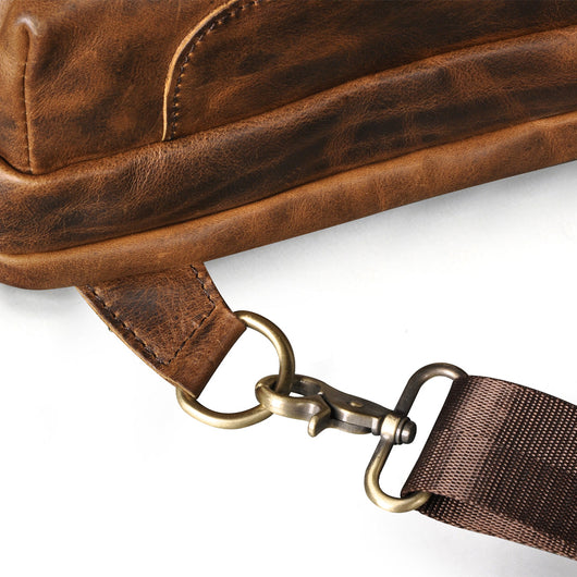 Bolsa de Pecho Retro en Cuero Crazy Horse Premium para Hombre - Image 16