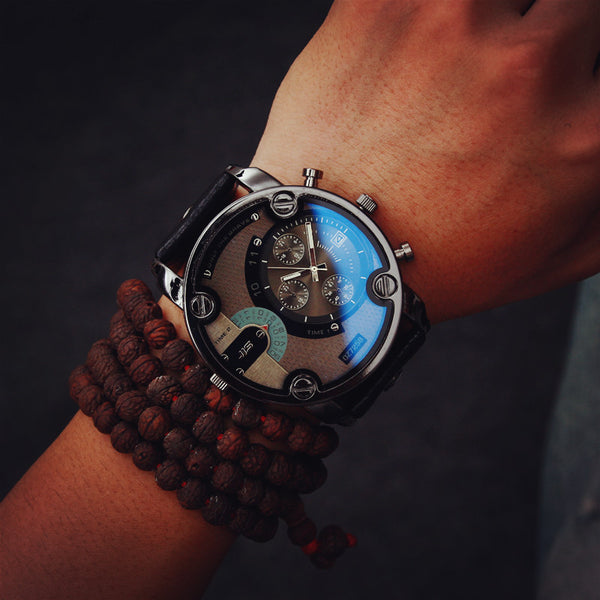 Reloj de Cuarzo Estilo Militar Coreano con Dial Grande - Unisex Retro