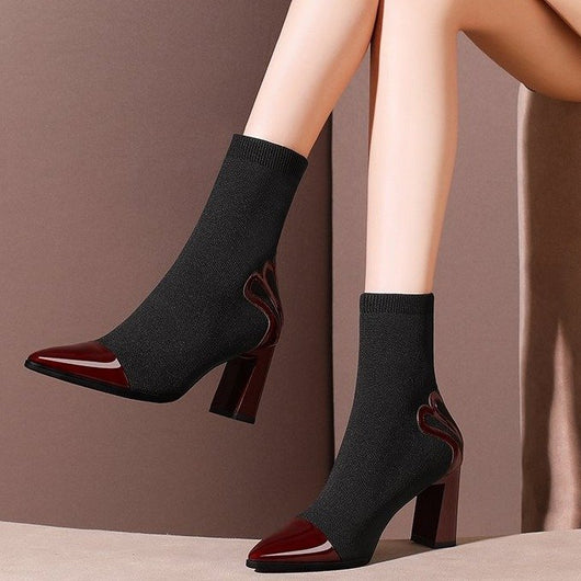 Botas Escolares Elásticas de Tacón Grueso para Niñas - Image 11