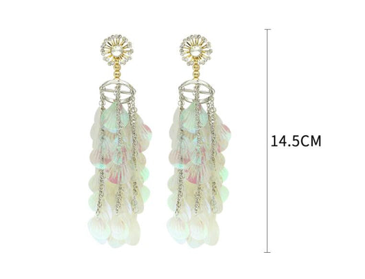 Aretes de Borla con Concha Imitada para Mujer - Image 6
