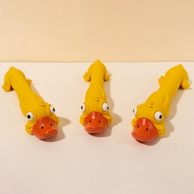 Juguete Dental de Látex para Perros con Diseño de Pato Amarillo - Alivio de Estrés y Limpieza de Dientes - Image 3
