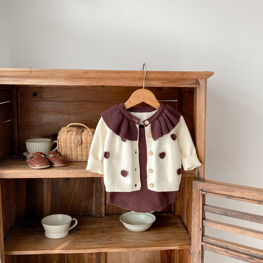 Cardigan Infantil con Corazones Tejidos - Manga Larga - Image 4
