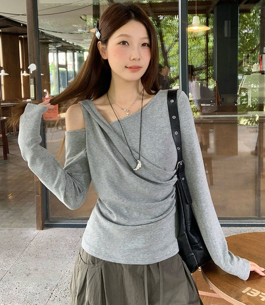 Blusa Base Ajustada con Pliegues y Cintura Marcada - Diseño Otoñal Exclusivo - Image 11
