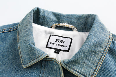 Chaqueta Denim Estilo Debutante Retro con Empalmes - Image 13