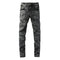 Calça Jeans Slim Fit Cinza Fumê com Elasticidade - Design Retrô Artesanal