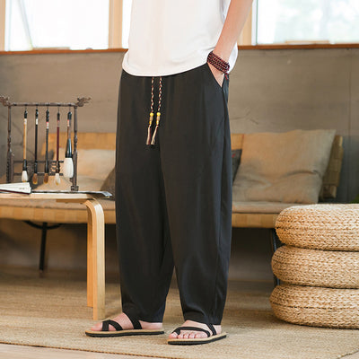 Pantalón Harem Yamamoto Yaosi Estilo Chino en Seda de Hielo para Hombre - Image 3