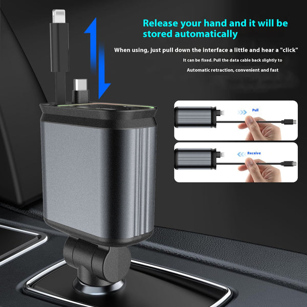 Cargador Automotriz 120W Cuatro en Uno con Diseño Cielo Estrellado