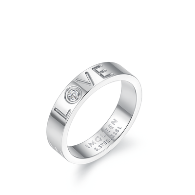 Anillo de Pareja LOVE en Acero Titanio - Regalo de Boda Minimalista - Image 8