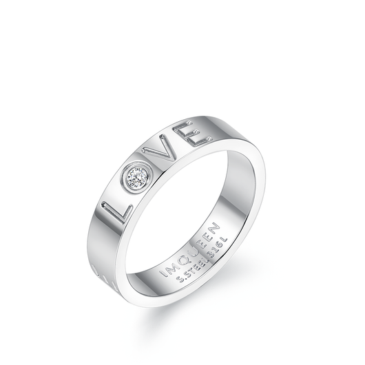 Anillo de Pareja LOVE en Acero Titanio - Regalo de Boda Minimalista - Image 8