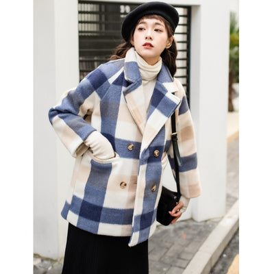 Abrigo de Lana Cashmere Cuadros Talla M - Image 9