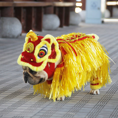 Disfraz de Danza del León para Mascotas - Transformación de Año Nuevo