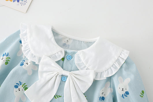 Vestido Enterizo Azul con Mangas Largas para Niñas - Image 23