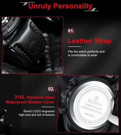 Reloj de Pulsera Deportivo para Hombre con Correa de Cuero PU - Image 23