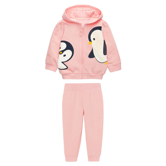 Conjunto de Forro Polar para Niñas con Capucha y Manga Larga