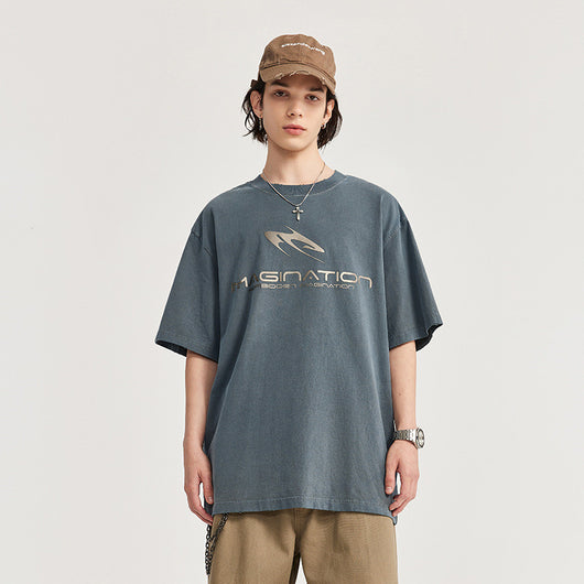 Camiseta Holgada Lavada Efecto Brillante para Hombre - Image 10