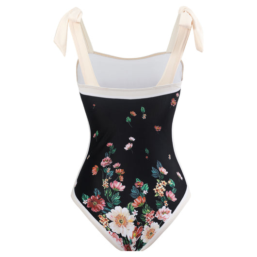 Traje de Baño Retro Una Pieza con Falda de Gasa - Image 35