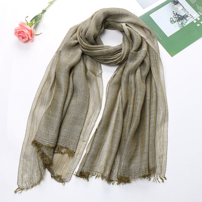 Pañuelo Tie-dye de Algodón y Lino para Mujer - Diseño Plisado Transpirable - Image 2