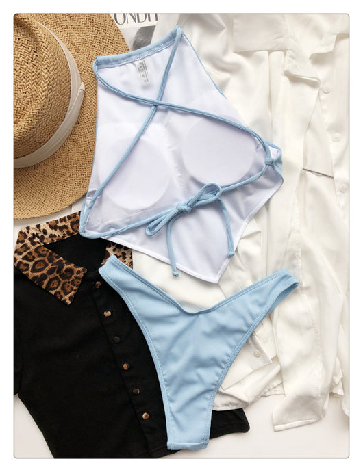 Bikini Rayas Pit Escotado con Relleno - Traje de Baño Triángulo Sexy - Image 4