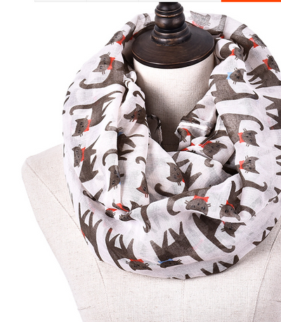 Pañuelo Cuadrado de Seda con Estampado de Gatos - Diseño Artístico Bali - Image 4