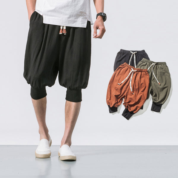 Pantalones Cropped Sueltos Casuales Luokou