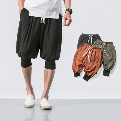Pantalones Cropped Sueltos Casuales Luokou