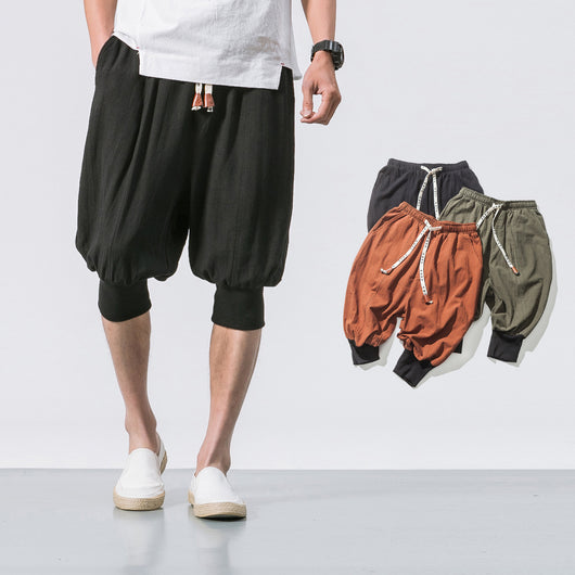 Pantalones Cropped Sueltos Casuales Luokou