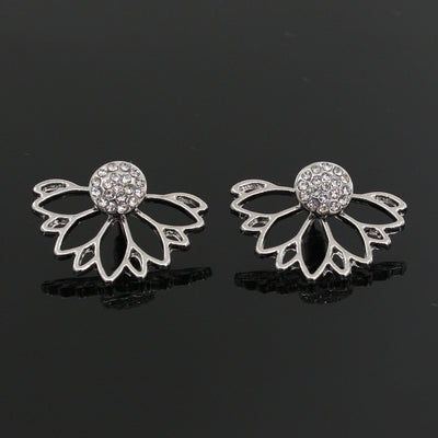 Aretes de Loto con Diamantes Incrustados - Image 6